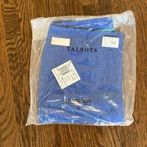 Talbots perfect crop pants, blue, brand new still in bag with tag, slim leg, 14